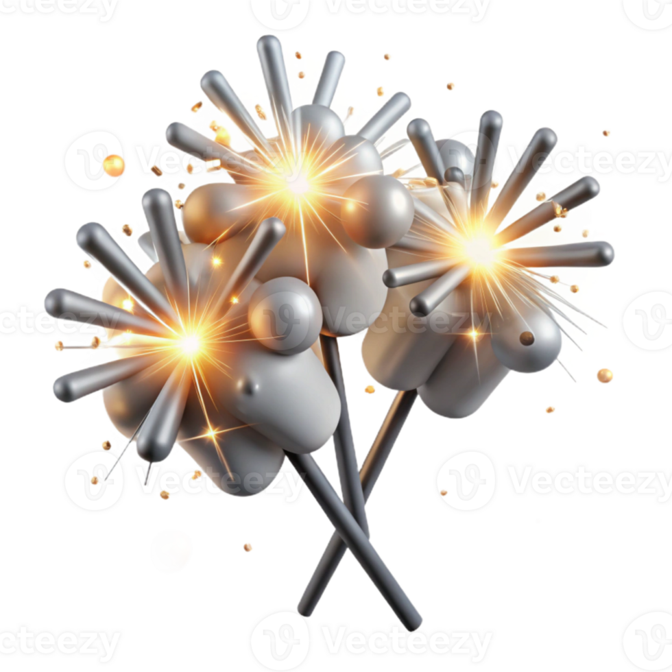 impressive creative Sparklers Close Up Isolated Burning Sparks Detail high quality png