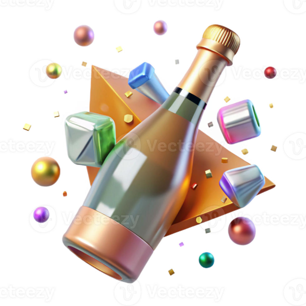 magnificent minimalist Sparkling Cider Bottle Festive Drink Transparent for Holiday Celebrations original png