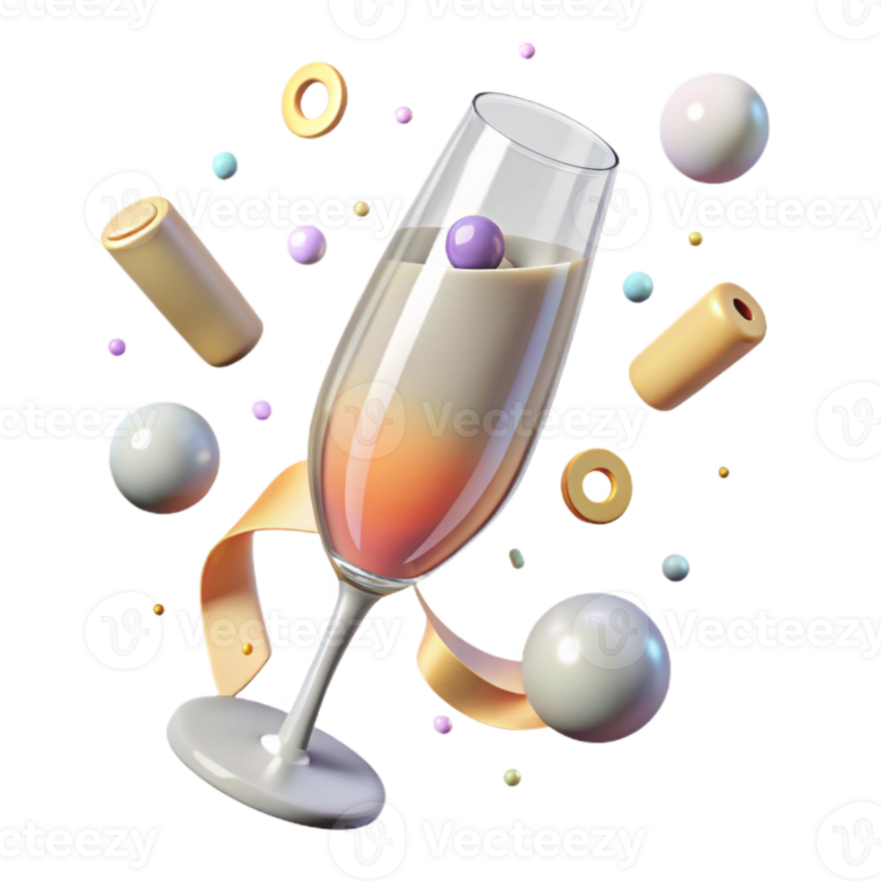 beautiful creative Sparkling Wine Flute Celebration Drink Cutout for Special Occasions high resolution png