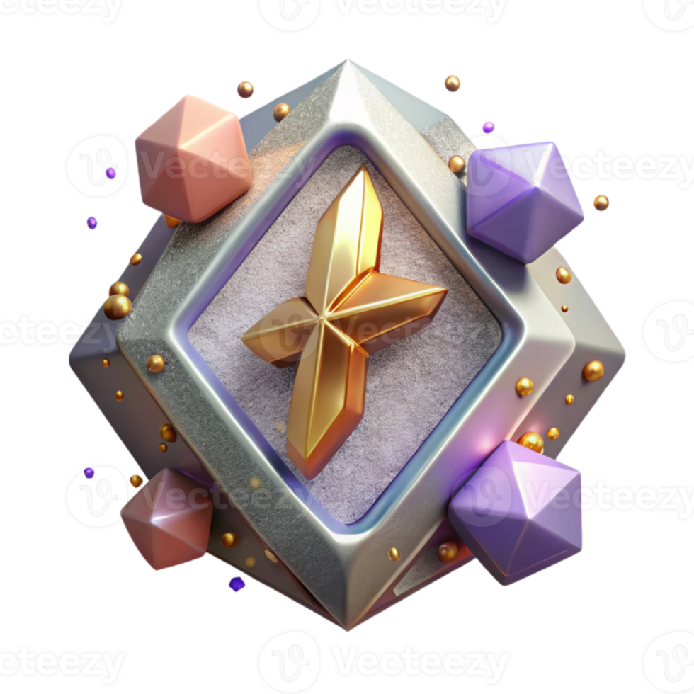 vibrant modern Sparkling Rune Gemstone Icon Isolated for Jewelry Design premium png
