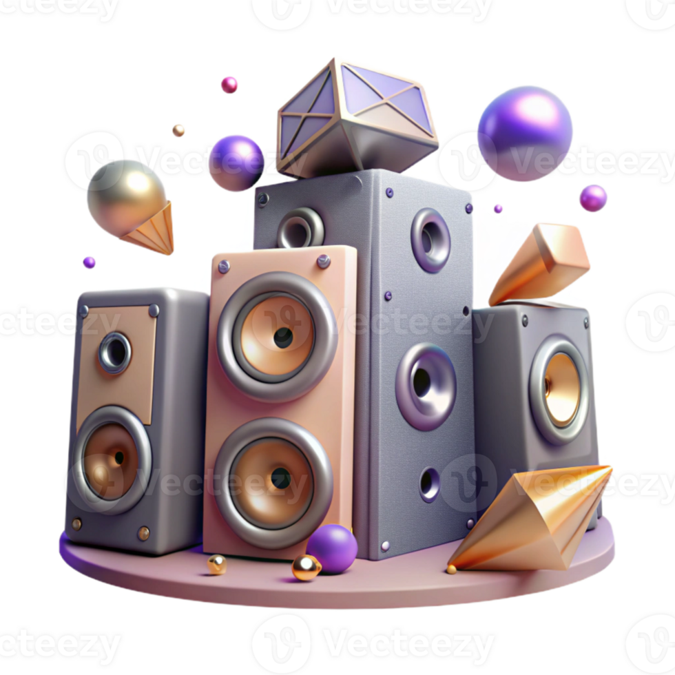 extraordinary minimalist Speaker System Subwoofer and Satellites Isolated for Home Theater premium png