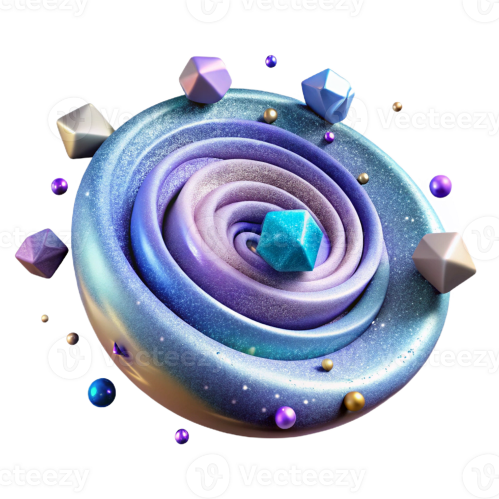 impressive minimalist Spiral Galaxy Isolated with Transparent Background png