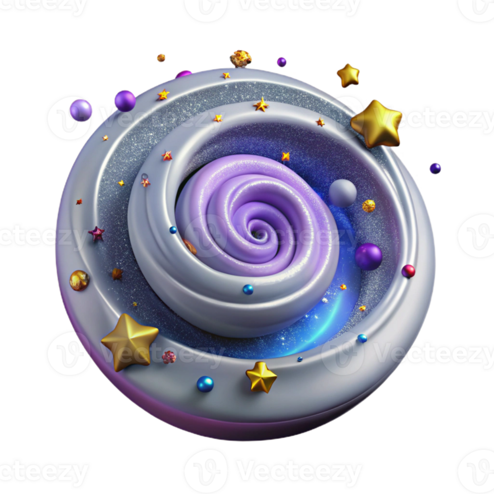 vibrant creative Spiral Galaxy with Bright Stars Transparent for Educational Use high quality png