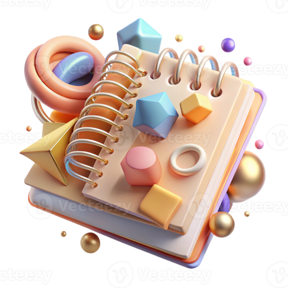 elegant contemporary Spiral Notebook Office Stationery Cutout for Educational Materials authentic png