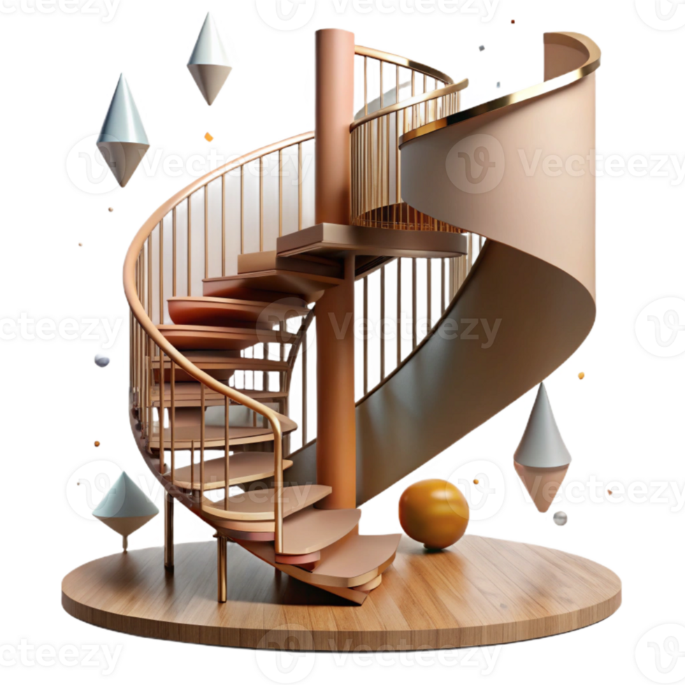 beautiful rustic Spiral Staircase with Decorative Metalwork Transparent genuine png