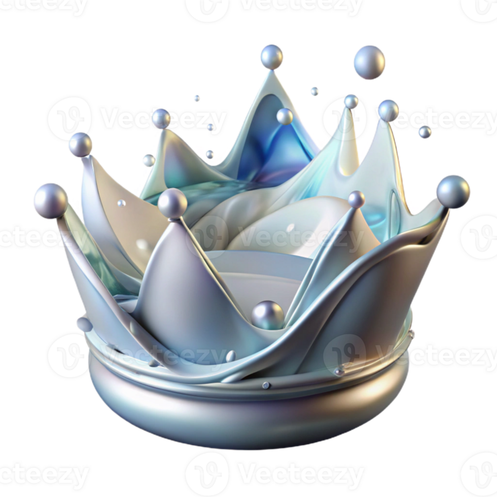 dramatic creative Splashing Water Crown Transparent for Summer Graphics high quality png