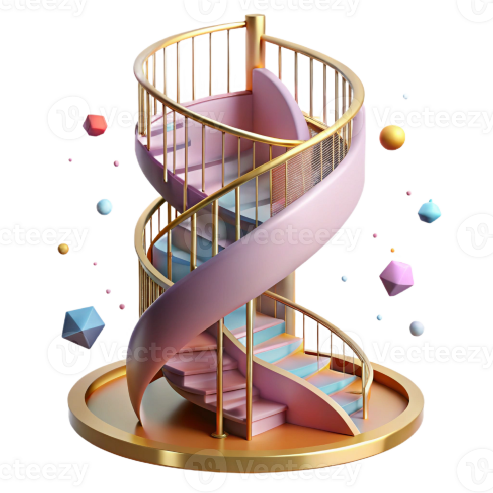 magnificent rustic Spiral Staircase with Wrought Iron Balustrade Cutout authentic png