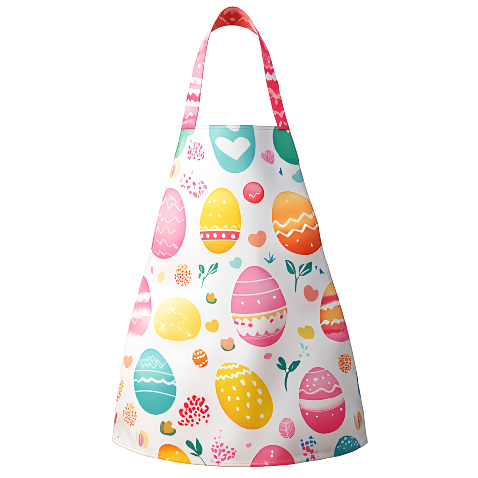 3D Festive Apron With Easter Egg Design On Transparent Background png