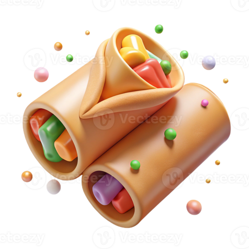 impressive rustic Spring Rolls Transparent Background for Vietnamese Food Menu professional png