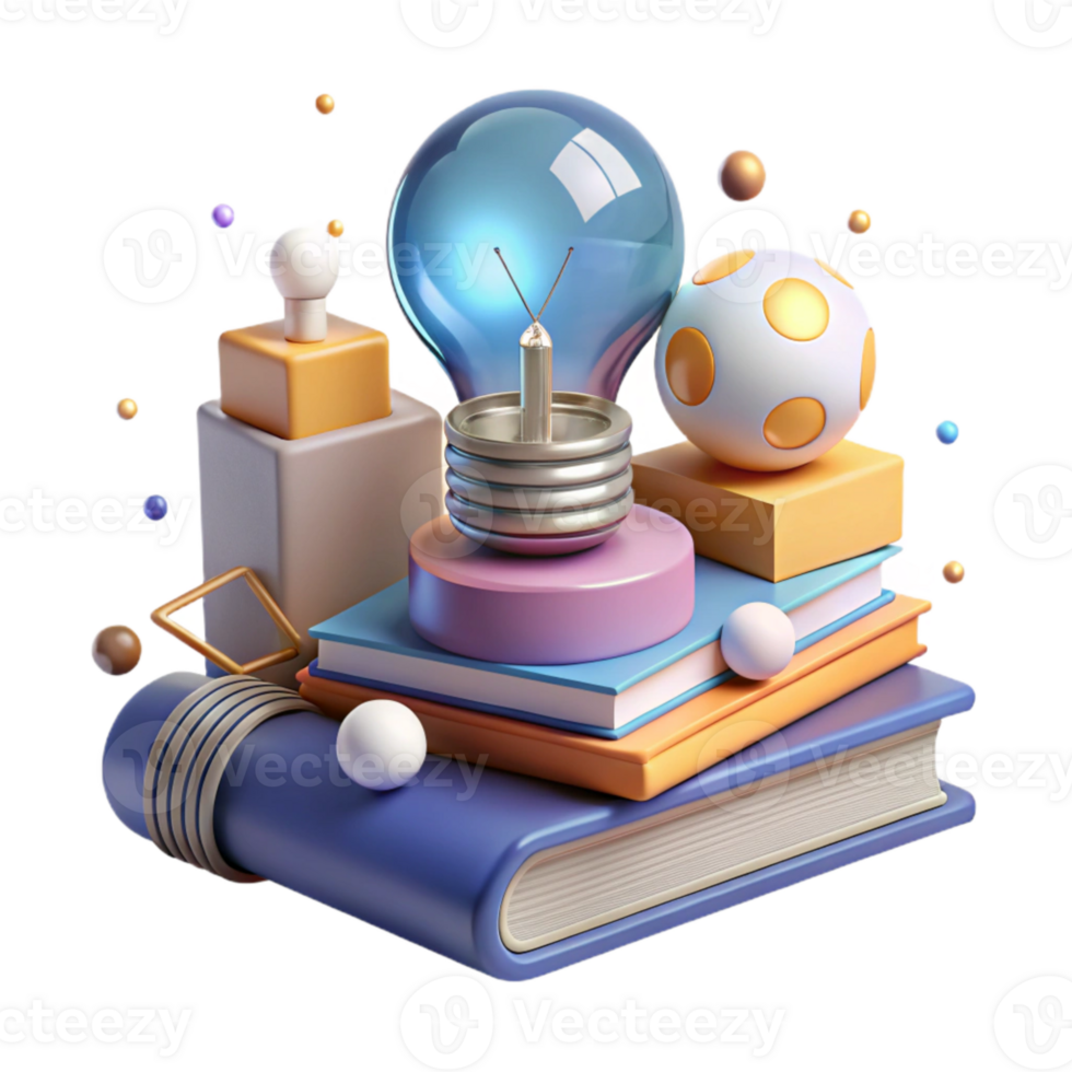 beautiful contemporary Stack of Books and Globe Transparent for Global Education genuine png