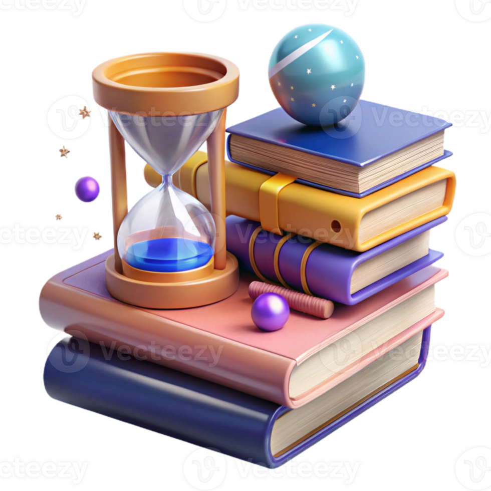 dramatic minimalist Stack of Books and Globe Transparent for Global Education genuine png