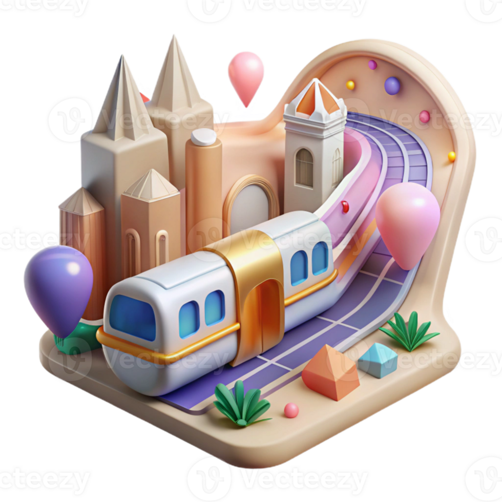 wonderful contemporary Subway Map with Architectural Landmarks Highlighted Transparent for Cultural Exploration premium png