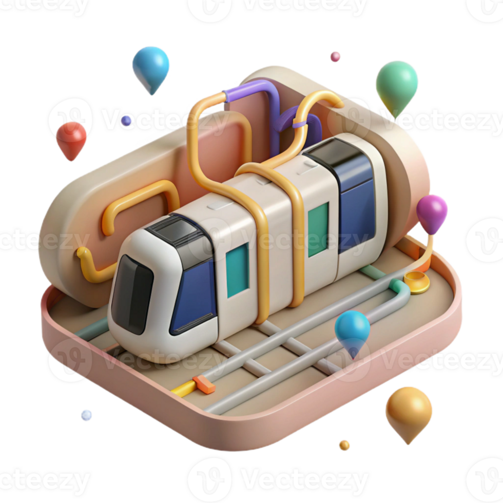 dramatic contemporary Subway Map with Station Names Clearly Visible Transparent for User Convenience original png