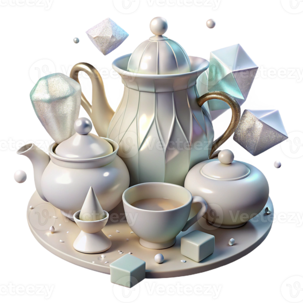 serene traditional Sugar Bowl Porcelain White Transparent Tea Set png