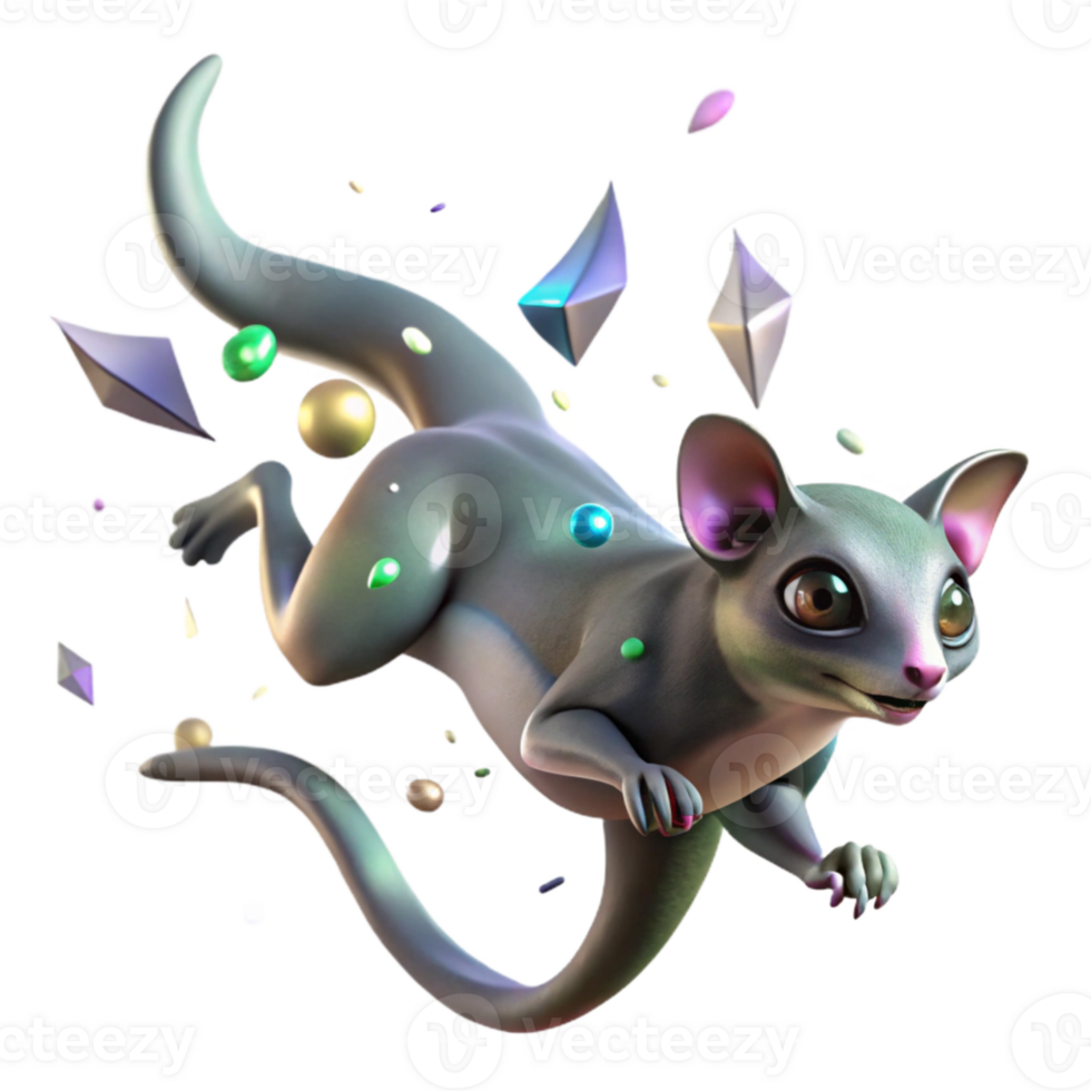 dramatic abstract Sugar Glider Silhouette Gliding Possum Isolated high quality png