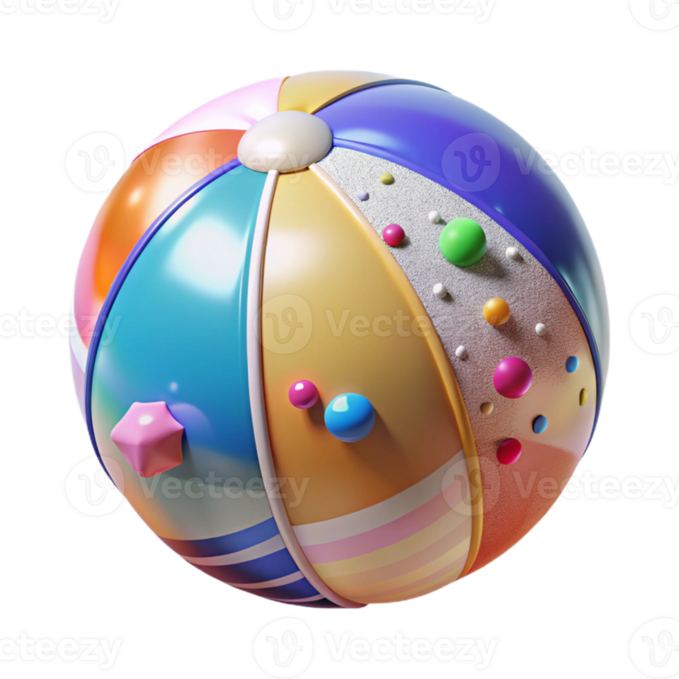 dramatic vintage Summer Beach Ball Isolated for Vacation Projects png