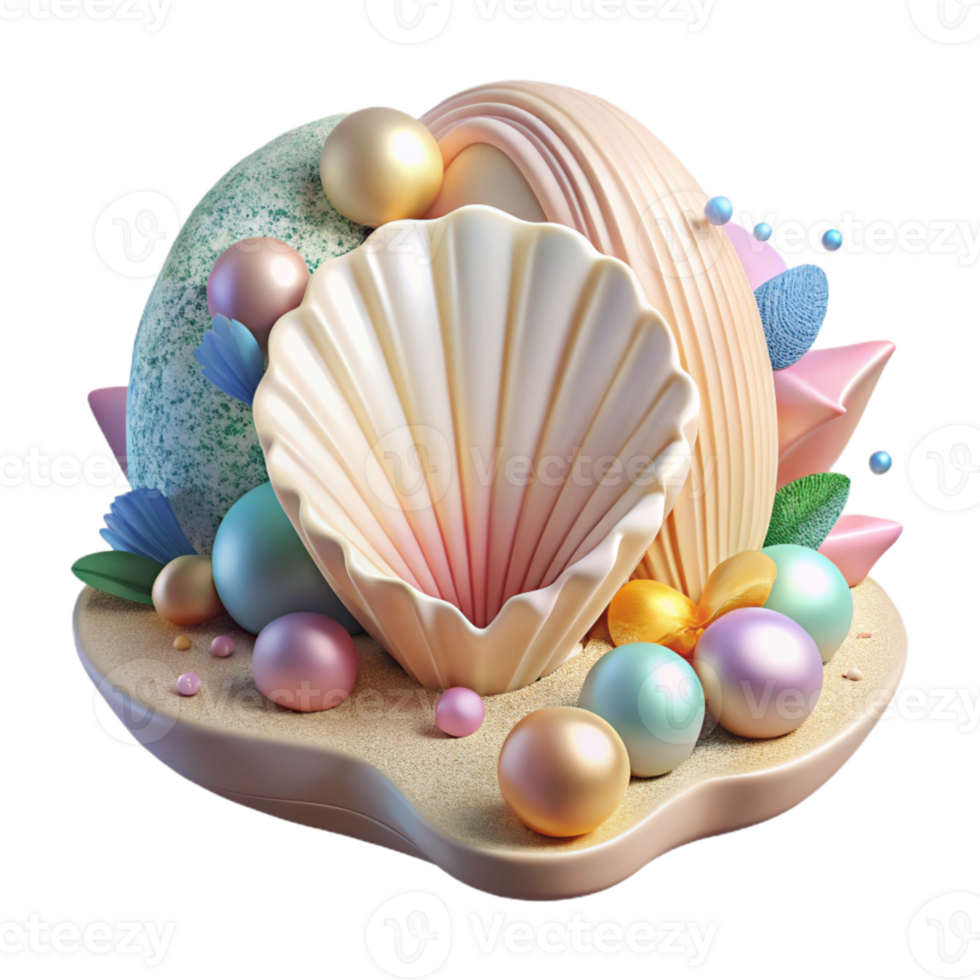 magnificent minimalist Summer Seashell Cutout for Beachcombing png