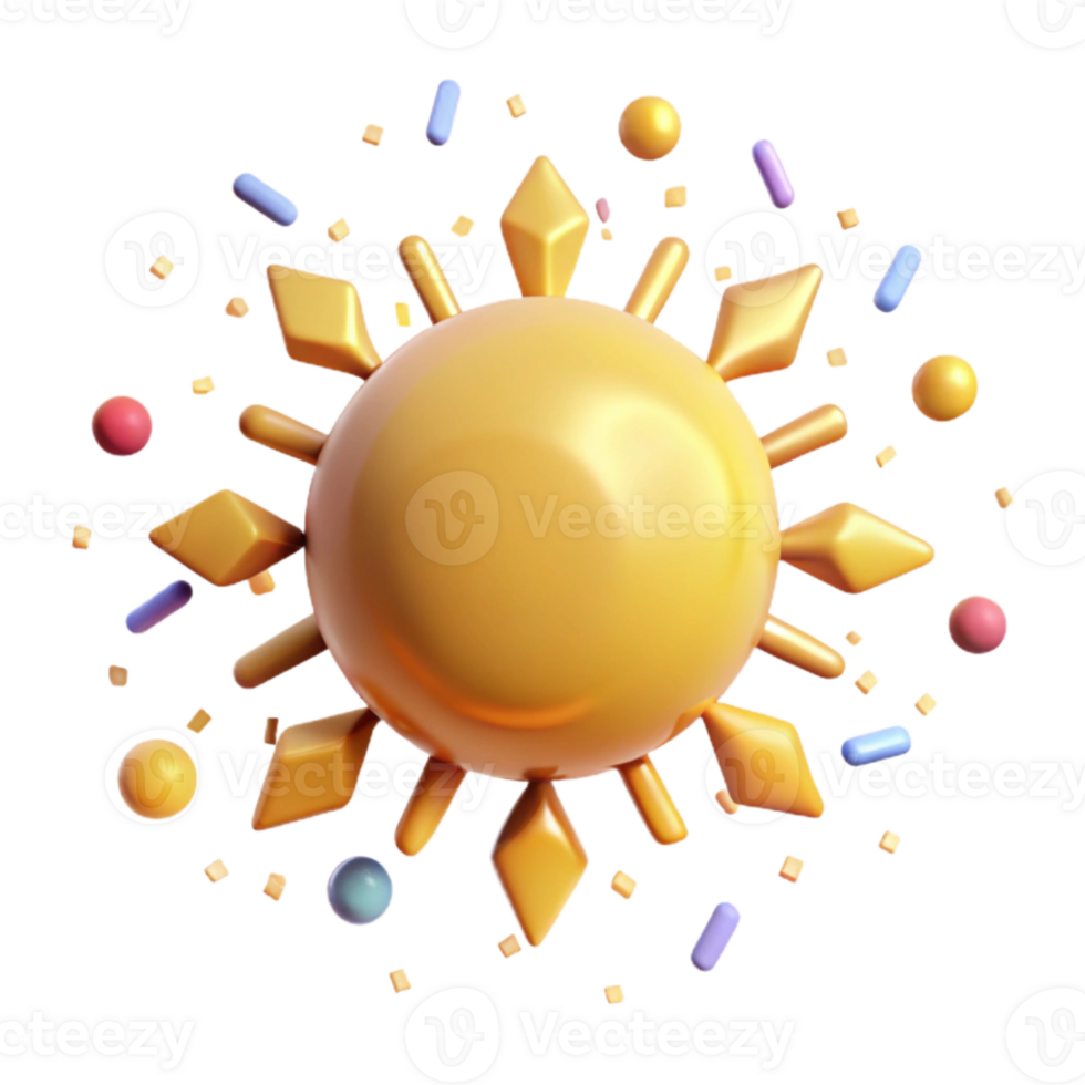 magnificent minimalist Sun with Rays Icon Cutout for Summertime Vibes png