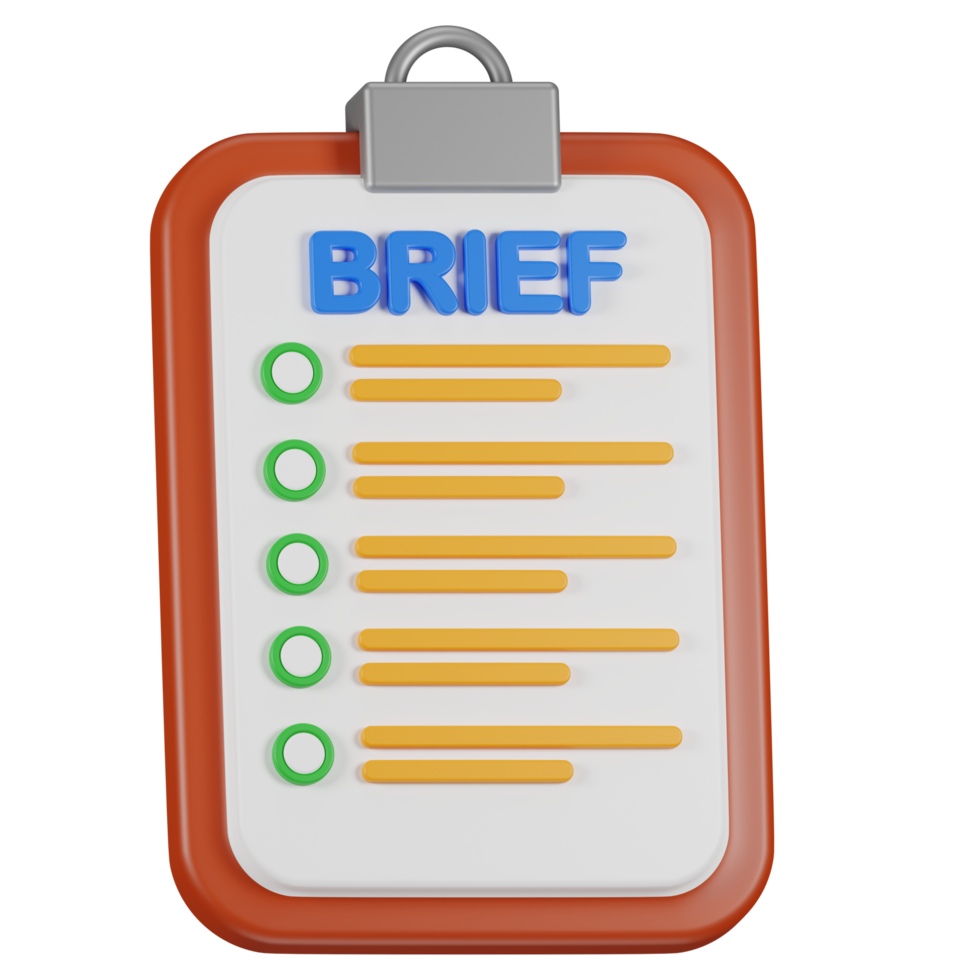 3d Realistic Brief Icon png