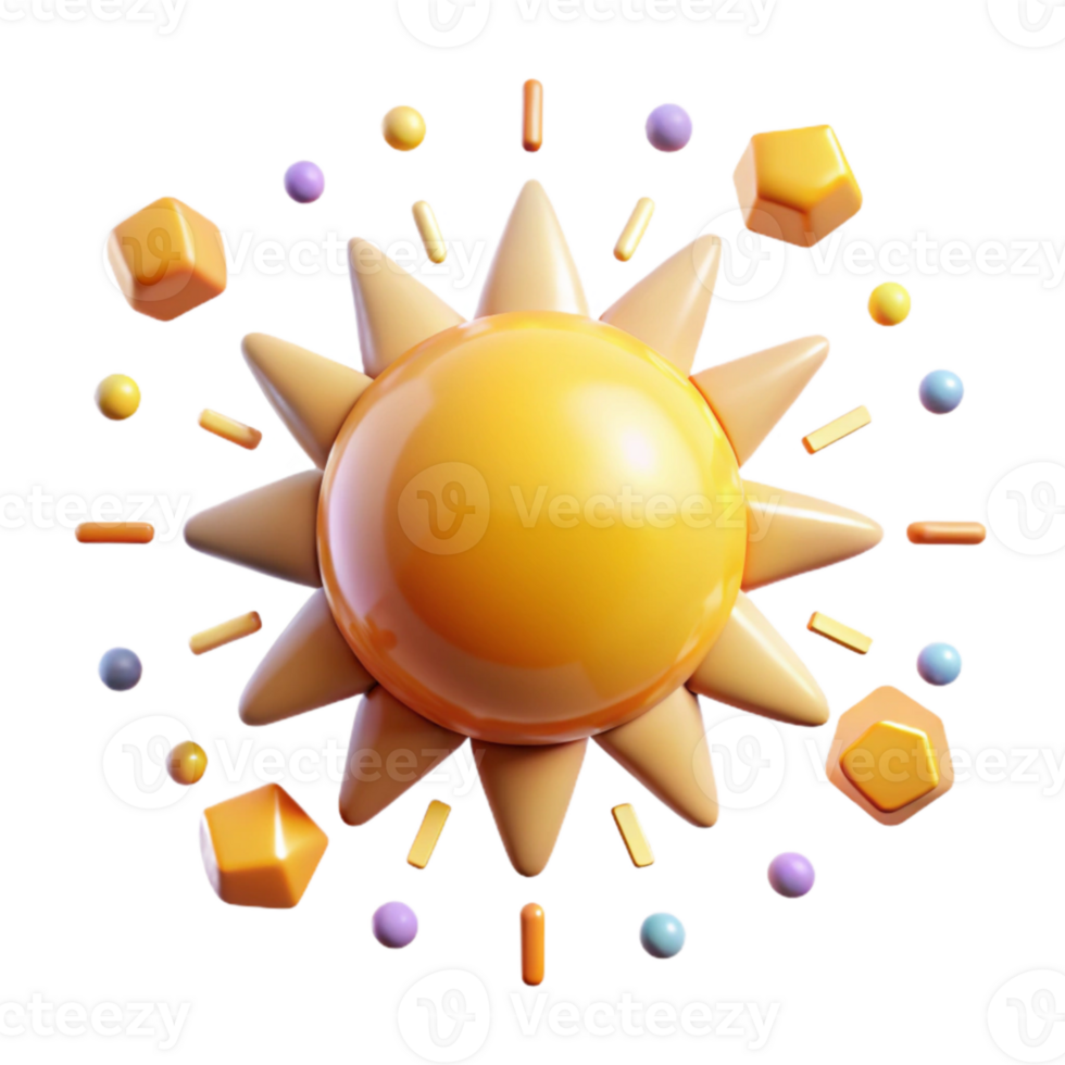 wonderful vintage Sun with Rays Icon Cutout for Summertime Vibes premium png