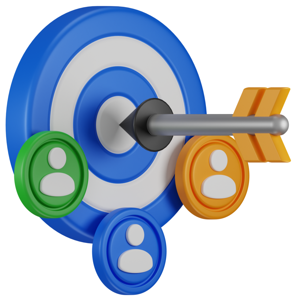 3D target audience icon png