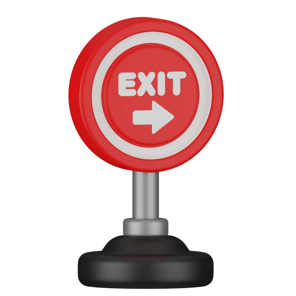 3D Exit Sign with Arrow png