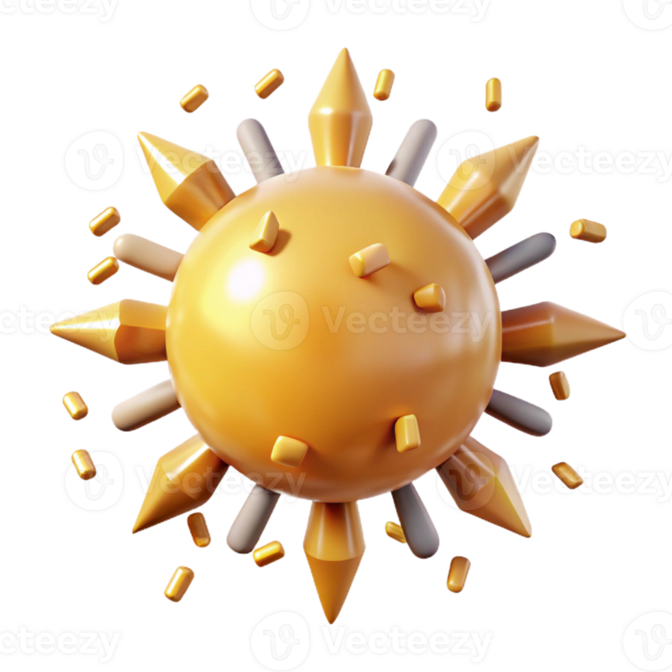 elegant creative Sun with Rays Isolated for Solar System Illustrations authentic png