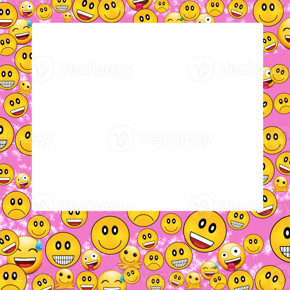 A frame with many emoticions on it png