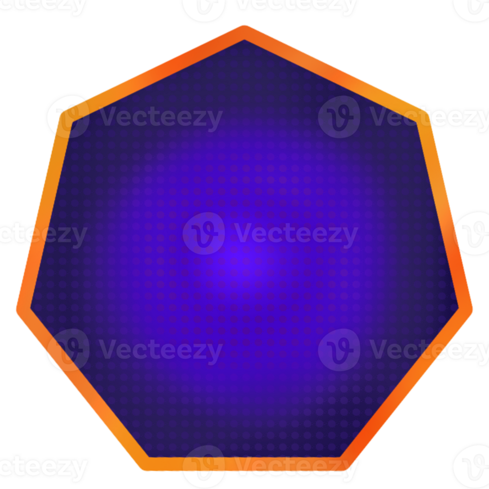 A hexagon with a purple and orange background png
