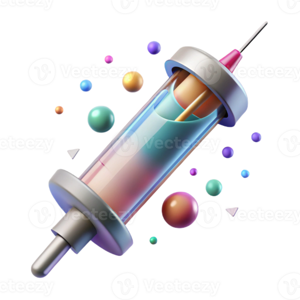 vibrant abstract Syringe Injection Vaccination Transparent for Healthcare Workers detailed png