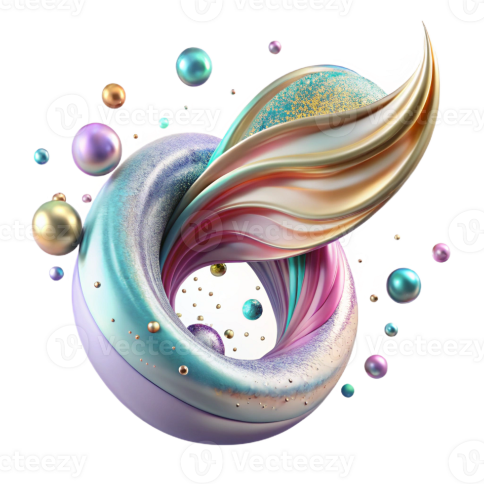 serene vintage Swirling Mermaid Tail Circular Motion Transparent high quality png