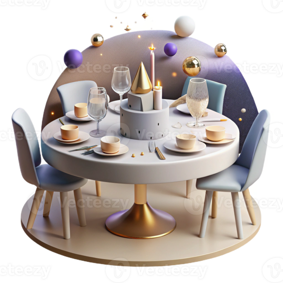 vibrant creative Table Setting Dining Arrangement Transparent for Restaurant Graphics professional png