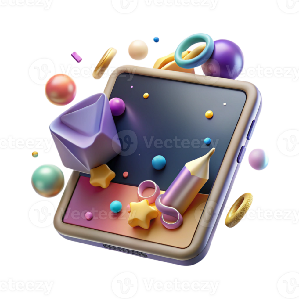 stunning contemporary Tablet Device Handheld Touchscreen Cutout for App Presentations genuine png