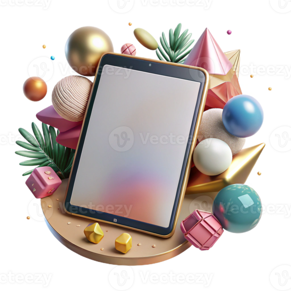extraordinary traditional Tablet Computer Blank Screen Cutout for Digital Mockups authentic png