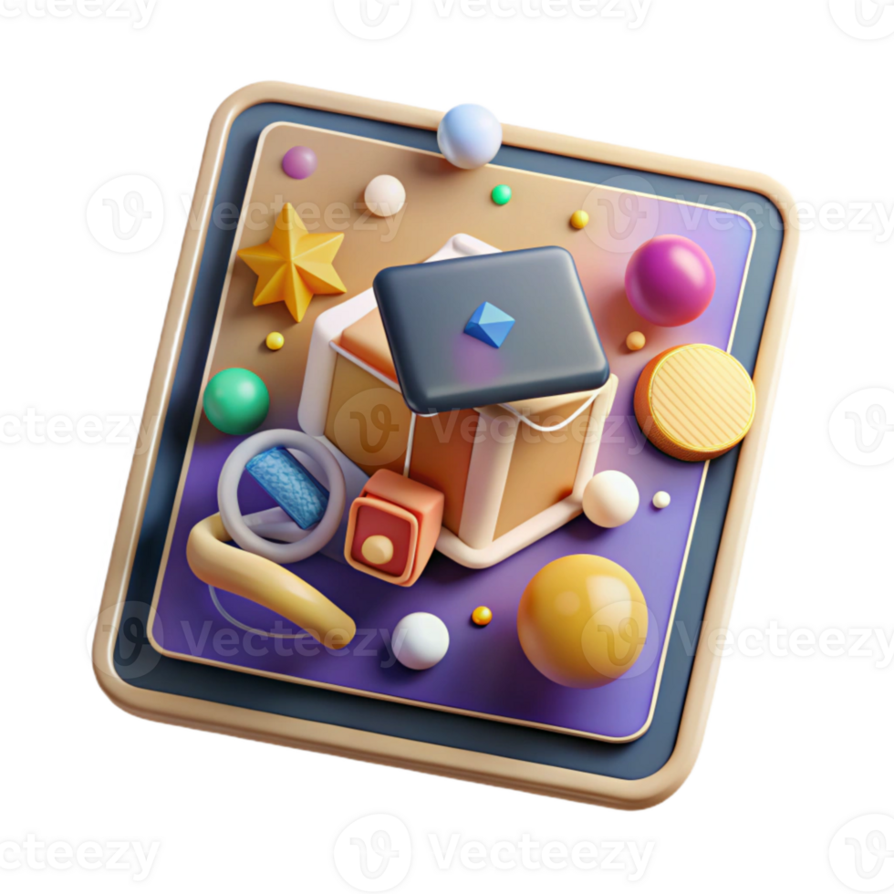 impressive creative Tablet with Educational App Cutout for Digital Learning Designs detailed png