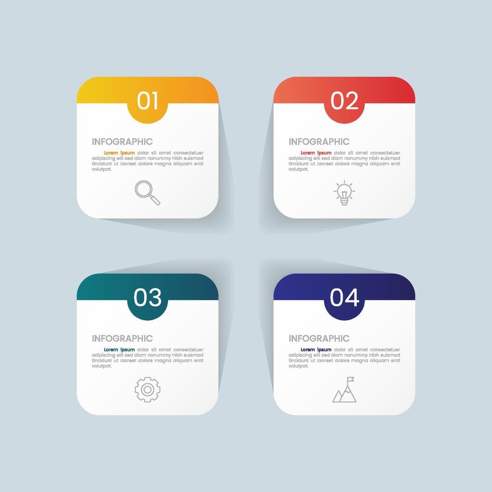 Four Steps Infographic for Business and Strategy Planning vector
