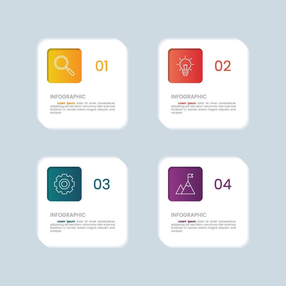 Square Business Infographic Template for Presentation vector