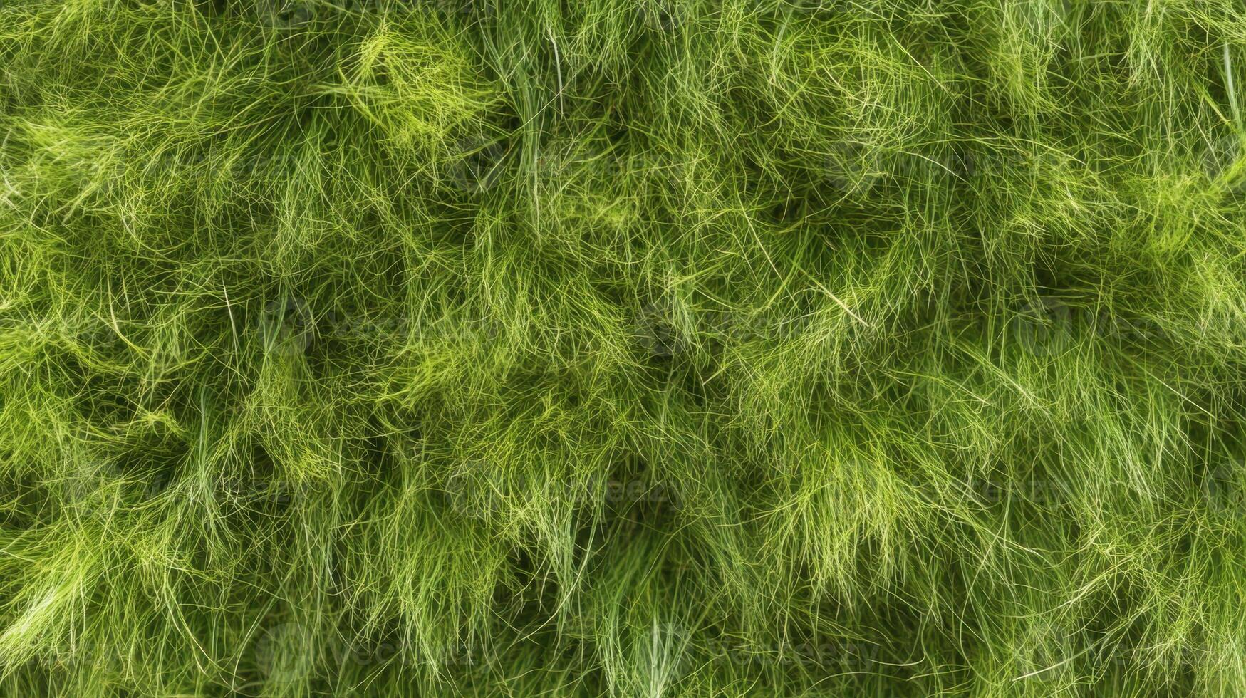 Detailed view of lush green grass texture for natural background photo