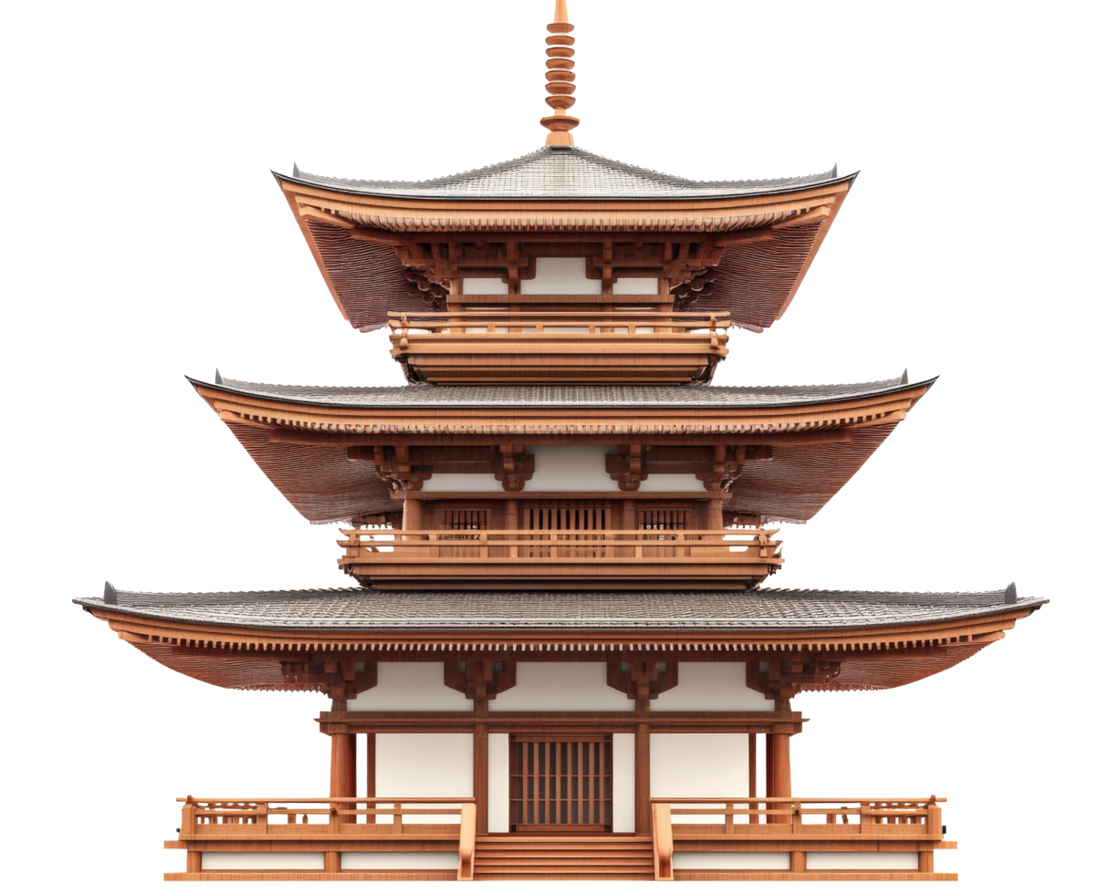 A japanese pagoda with a large roof png