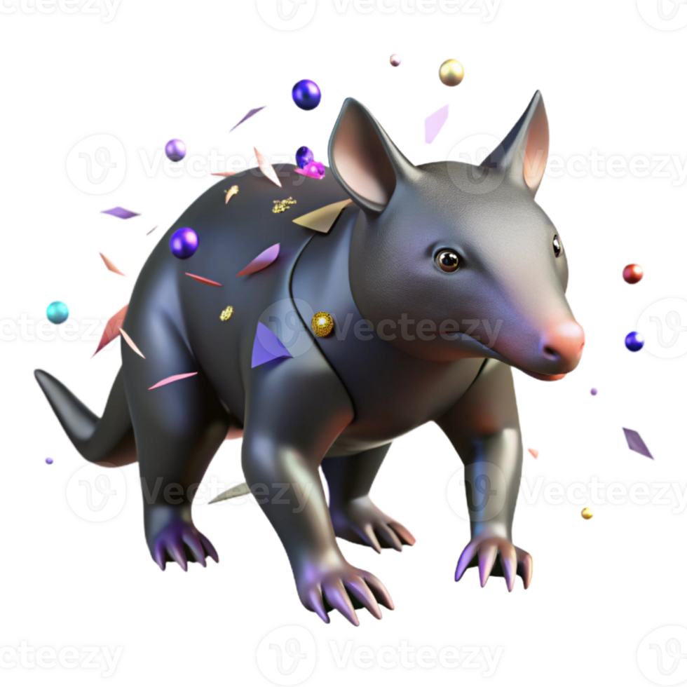 beautiful modern Tasmanian Devil Silhouette Carnivorous Marsupial Cutout premium png