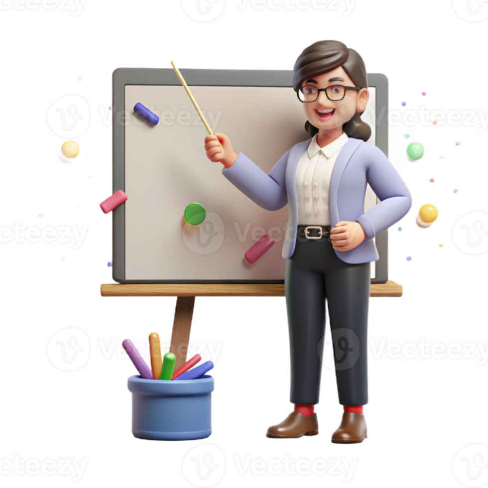 impressive classic Teacher Explaining Lesson Isolated for Classroom Scene Graphics genuine png