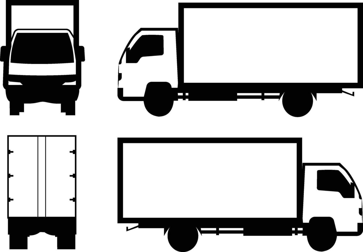 truck silhouette isolated on white background vector