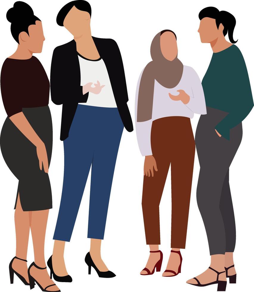 group of business women talking each others concept illustration vector