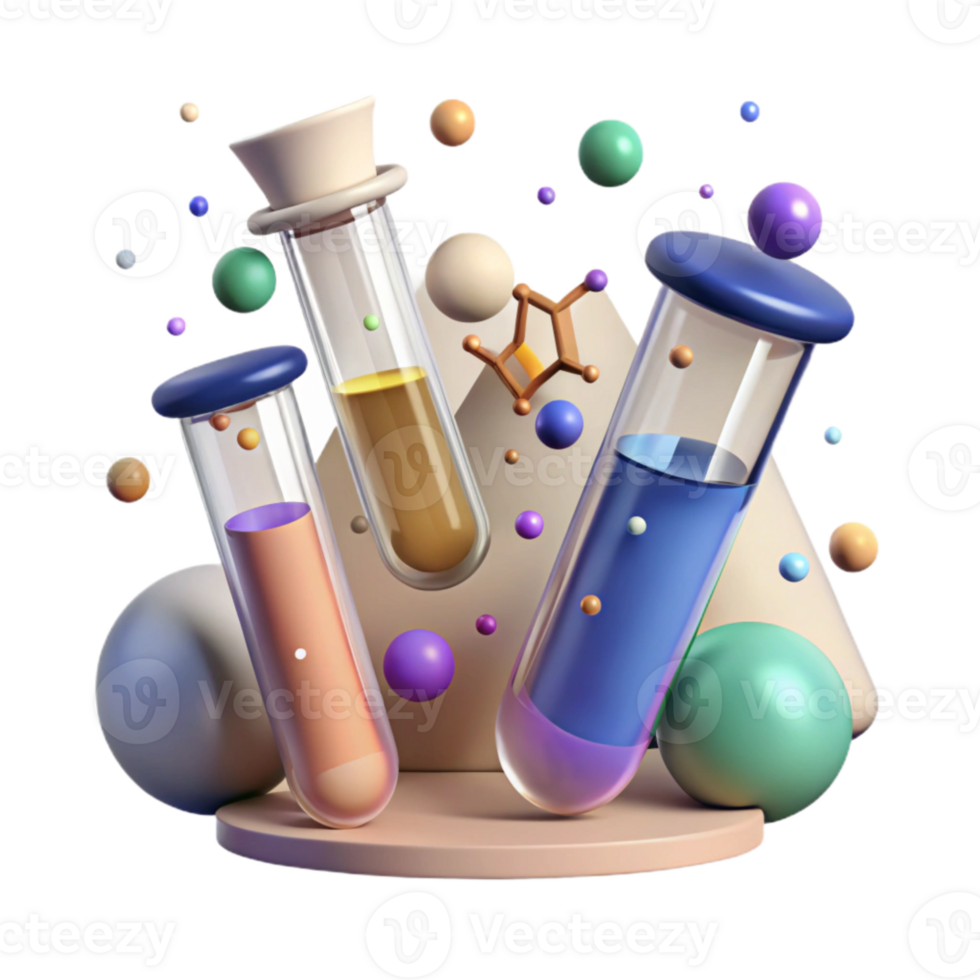 dramatic modern Test Tubes with Chemicals Chemistry Experiment Cutout for Science Lab high quality png