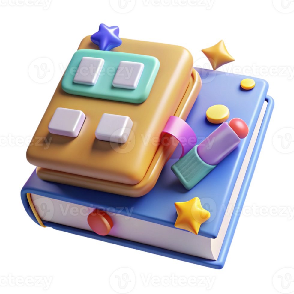 stunning contemporary Textbook and Calculator Isolated for Math Education png