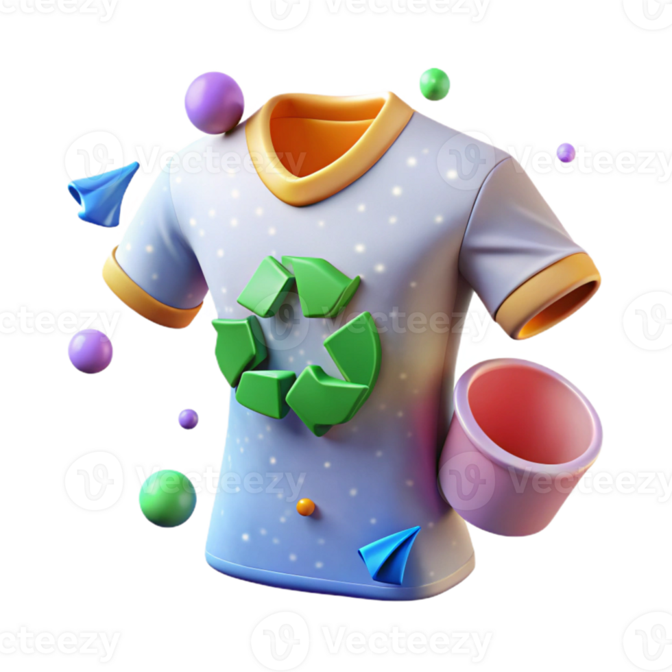 vibrant rustic Textile Recycling Symbol T-shirt with Arrows Isolated professional png