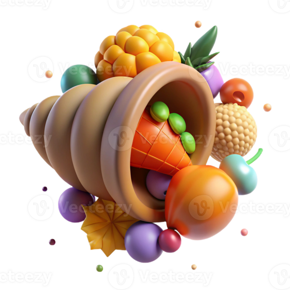 beautiful rustic Thanksgiving Cornucopia Isolated for Harvest Festivals genuine png