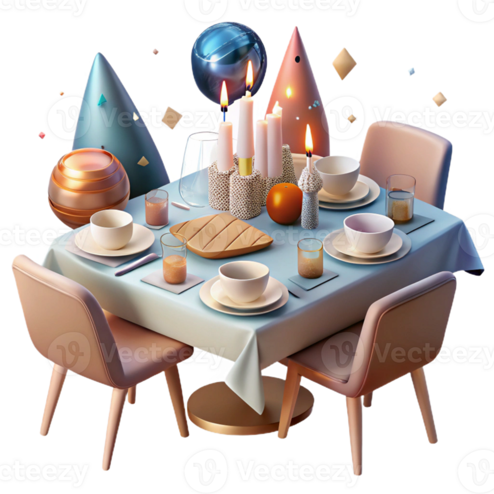 serene abstract Thanksgiving Family Dinner Table Transparent for Festive Gatherings high quality png