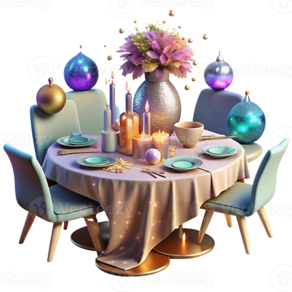 serene abstract Thanksgiving Family Dinner Table Transparent for Festive Gatherings professional png