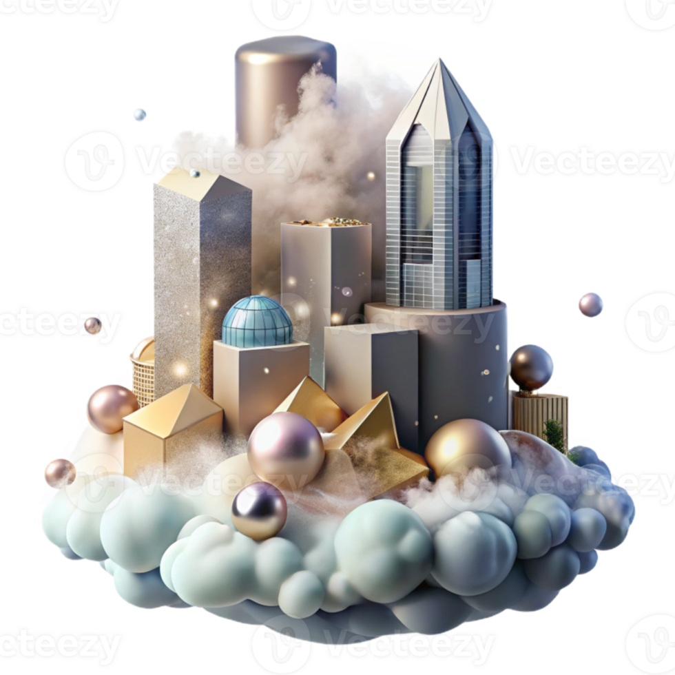 vibrant contemporary Thick Fog Obscuring Buildings Cutout for Urban Photography exclusive png